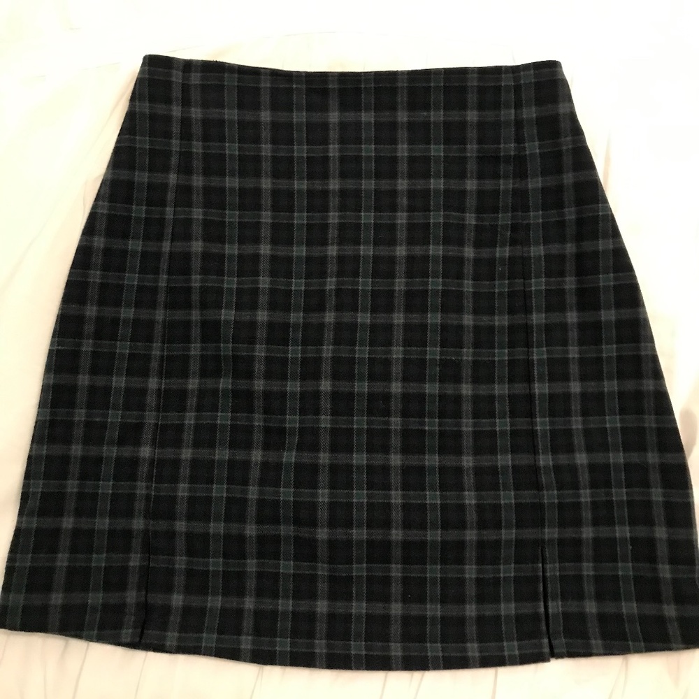 Brandy Melville Plaid Skirt With Slits